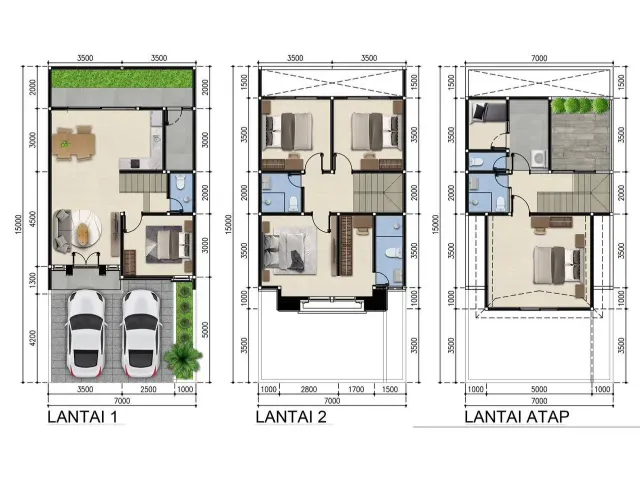 Rumah 3 Lantai Bambu Apus