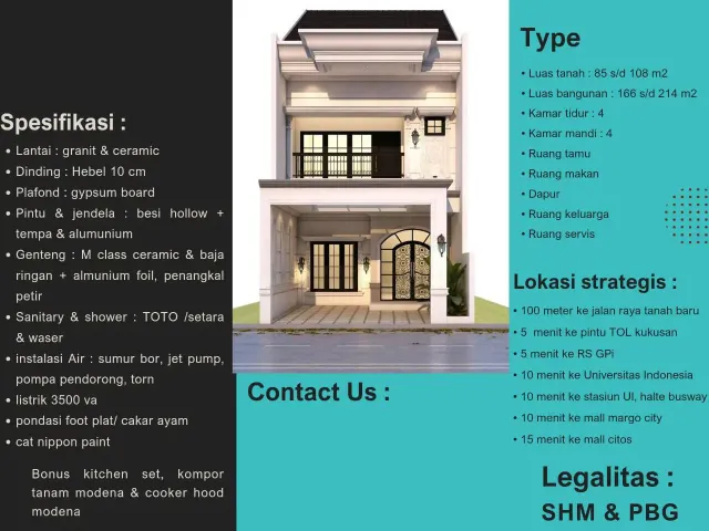 Rumah Dekat Kampus UI 