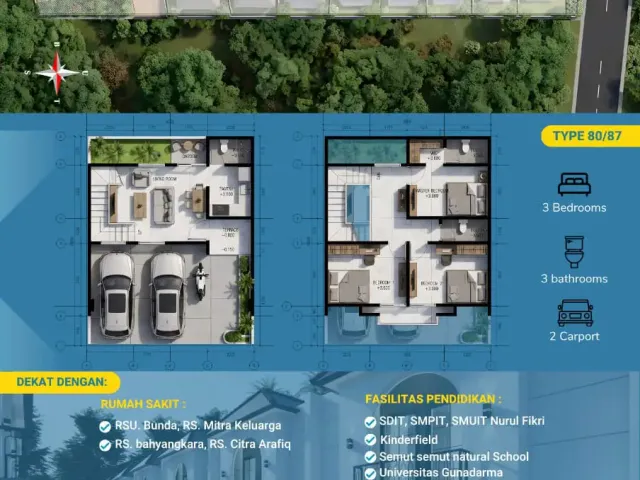 Cimanggis, Depok, Jawa Barat, 3 Bedroom Bedrooms, 0 ,3 BathroomBathrooms,Rumah Cluster,Rumah Indent,0,4289